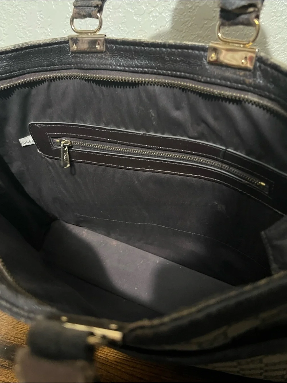 Gucci Beige Monogram Canvas Briefcase with Red & Green Web Stripe